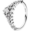 100% 925 Sterling Silver Princess Tiara Silver & Cubic Zirconia Ring charm Timeless Elegance Ring Fit DIY Original Jewelry