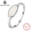 100% 925 Sterling Silver Ring Opal Stone With White Oval Opal For Women Romantic Mother's D Gift(Lam Hub Fong)