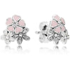100% 925 Sterling Silver Rose Forever Earring Studs Fit Original DIY Charms Signature Stud Earrings Jewellery Wholesale