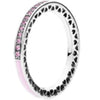 100% 925 Sterling Silver Rose Pink Hearts of Band Ring Charms Hearts of Band Rings Fit DIY Original Jewelry
