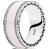 100% 925 Sterling Silver Rose Pink Hearts of Band Ring Charms Hearts of Band Rings Fit DIY Original Jewelry