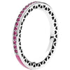 100% 925 Sterling Silver Rose Pink Hearts of Band Ring Charms Hearts of Band Rings Fit DIY Original Jewelry