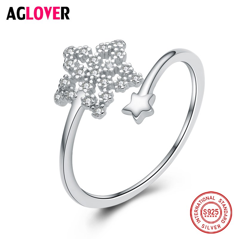 100% 925 Sterling Silver Star Meteor Mosaic Crystal Rings For Women Finger Ring Famous Original Jewelry Fine Jewelry