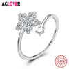 100% 925 Sterling Silver Star Meteor Mosaic Crystal Rings For Women Finger Ring Famous Original Jewelry Fine Jewelry