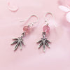 100% 925 Sterling Silver Sweet Strawberry Crystal Heart Butterfly Longevity Lock Dreamcatcher Thai Silver Earrings Women Jewelry