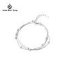 100% 925 Sterling Silver Three Floors Line Charm Bracelet multi-layer circle bracelet For Women Minima Fashion Party Jewelry