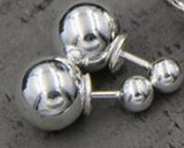 100% 925 Sterling Silver Trendy Stud Earrings Jewelry Double Balls Earrings for Women Fashion Jewelry Gift 8mm 12mm 14mm TYC173