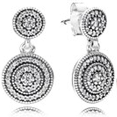 100% 925 Sterling Silver Vintage Allure Hanging Earrings Fit Original DIY Charms Entwined Earring Hoops Girl gifts