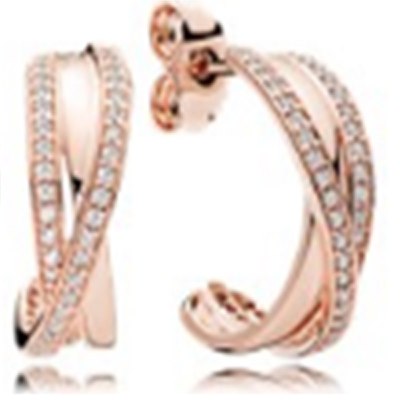 100% 925 Sterling Silver Vintage Allure Hanging Earrings Fit Original DIY Charms Entwined Earring Hoops Girl gifts