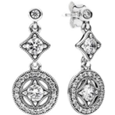 100% 925 Sterling Silver Vintage Allure Hanging Earrings Fit Original DIY Charms Entwined Earring Hoops Girl gifts