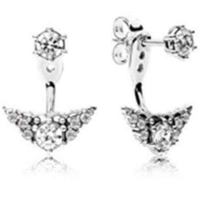 100% 925 Sterling Silver Vintage Elegance Earring Studs Fit Original DIY Charms Starshine Earring Studs Jewellery