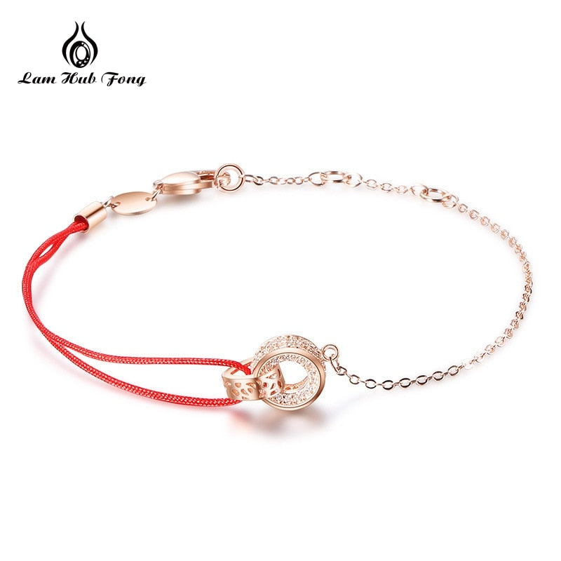 100% 925 sterling silver Bracelet red rope bracelet adjustable cz crystal paved heart charm diy handmade bangle bracelet