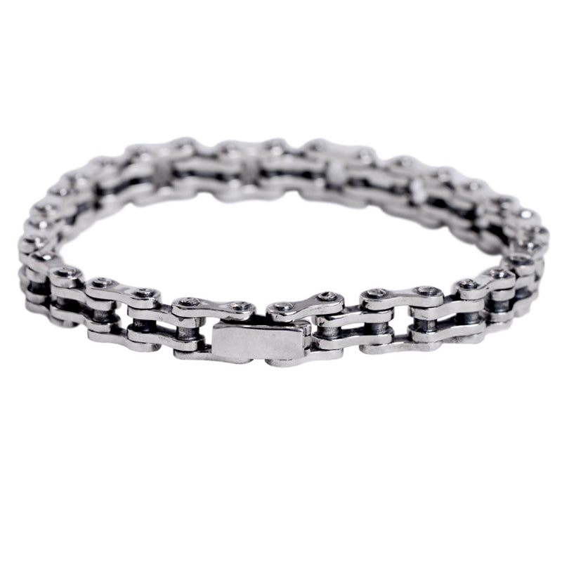 100% 925 sterling silver bike chain bracelets bangles silver handmade Locomotive men domineering bracelets for men fine jewelry