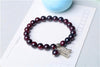 100% AAA 8mm Natural Garnet Bracelet For Women Wine Red Bracelet Men Jewelry For Women Leaf Shape Chain Bracelet Gifts