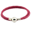 100% Authentic 925 Sterling Silver Jewelry Honeysuckle Pink Leather Bracelet