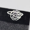 100% Authentic 925 Sterling Silver Jewelry Rose Rings with Clear Cubic Zirconia