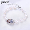 100% Pearl Bracelet Natural Fashion Jewelry Strand Bracelets Women Real Rice Shape Oval Pearl Women's Accessories B006