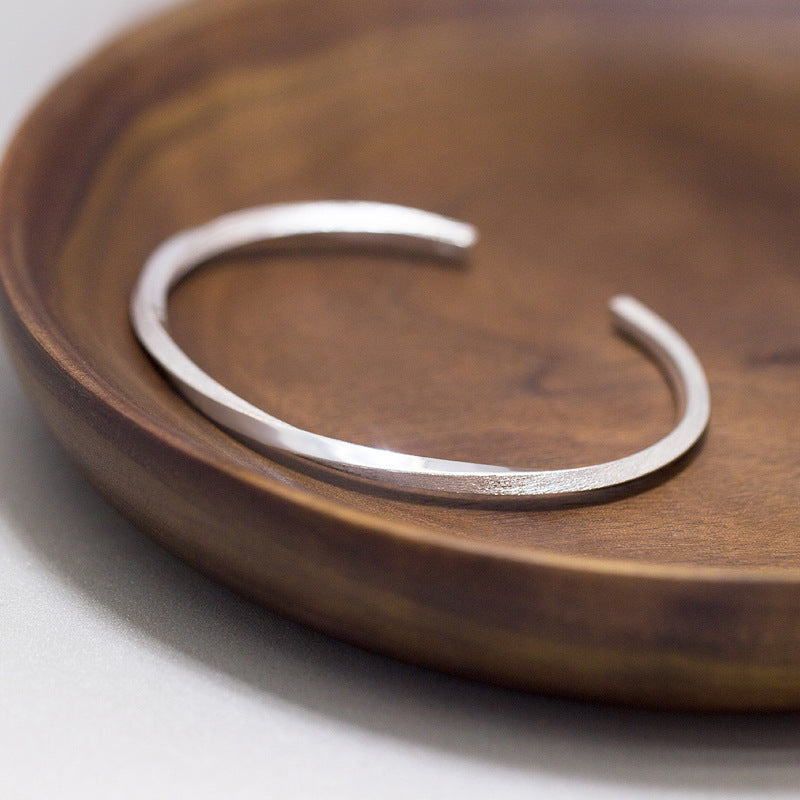 100% Genuine 925 Sterling Silver Twisted Bangle CUFF bracelet adjustable Stamped S925 LS277