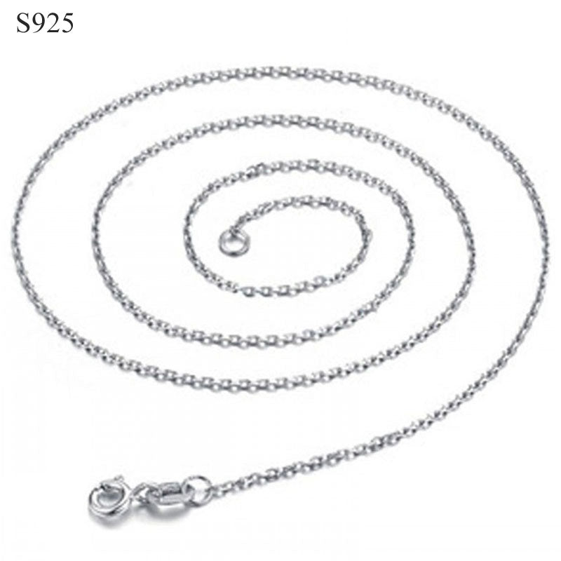 100% Genuine Real Pure Solid 925 Sterling Silver Chain Necklace for Women O Cross Basic Chains Fine Jewelry Female Necklace