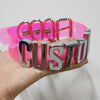 100% Handmade A-Z Letter Name Choker Holographic PU Leather Laser Word Collar Bondage Cosplay Choker Necklace