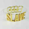 100% Handmade Punk Cosplay Halloween Choker 35mm Tall Gold Letter Clear PVC Vinyl Slave Collar Harajuku BDSM Buckle Necklace