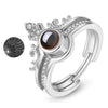100 Language I Love You Projection Ring Elegant Female Bridal Wedding Love Memory Retractable Bracelet Romantic Jewelry
