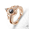 100 Language I Love You Projection Ring Elegant Female Bridal Wedding Love Memory Retractable Bracelet Romantic Jewelry