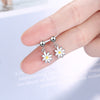 100%  925 Sterling Silver Earrings Ear Stud yellow flower Womens  Party Jewelry Love Gift