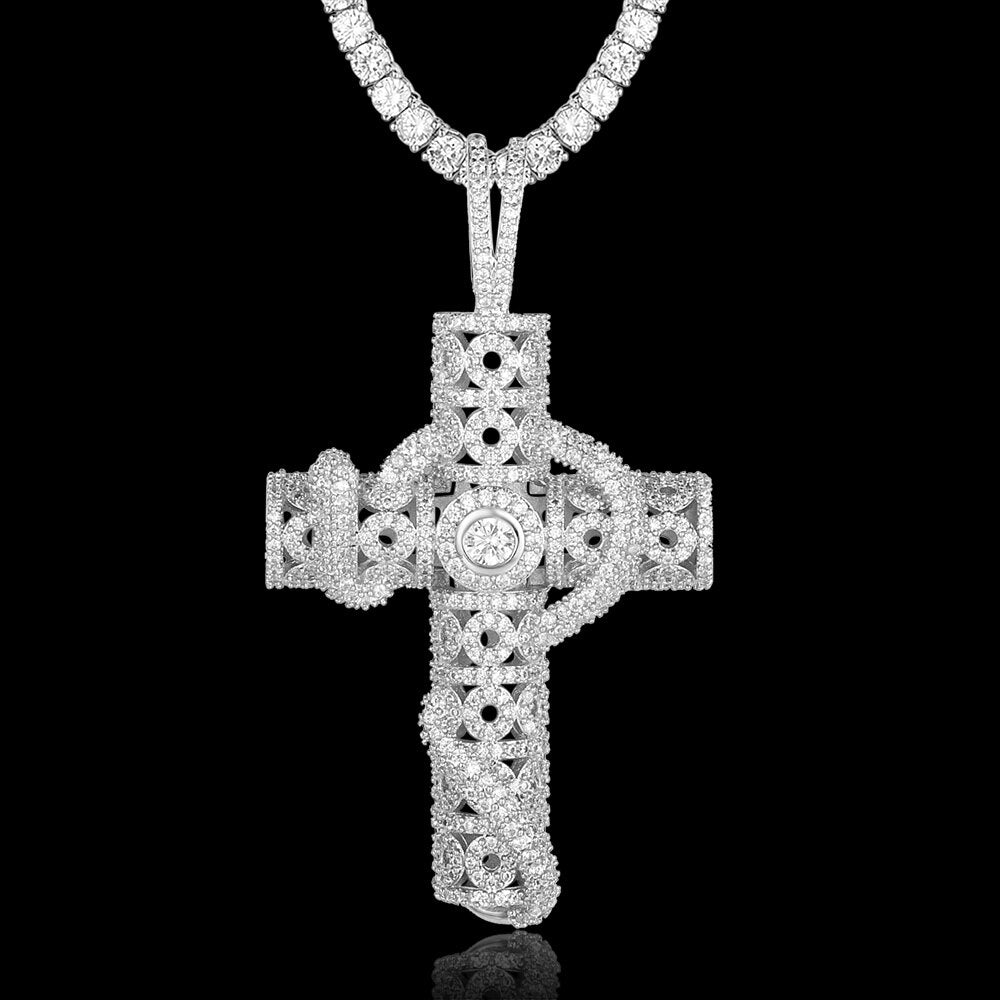 100% Micro Zircon Hip Hop  Cross Pendant Necklace For Men Jewelry Gift Bling Bling  Party Iced Out Necklaces