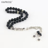 100% Natural Agate 33 Beads Muslim Bracelet 6-12mm Tasbih Ala Rosaries Scrub Bead National Wind Men Bracelet