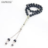 100% Natural Agate 33 Beads Muslim Bracelet 6-12mm Tasbih Ala Rosaries Scrub Bead National Wind Men Bracelet