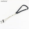 100% Natural Agate 33 Beads Muslim Bracelet 6-12mm Tasbih Ala Rosaries Scrub Bead National Wind Men Bracelet