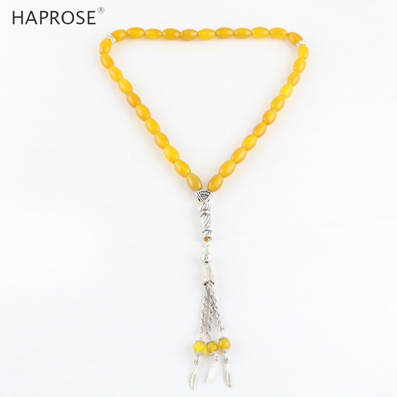 100% Natural Agate 33 Beads Muslim Bracelet 8*12mm Tasbih Alla Topaz agate Amethyst bead Bracelet Vase Shape Accessories