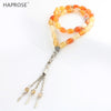100% Natural Agate 33 Beads Muslim Bracelet Tasbih Alla Prayer Beaded Rice Style Ethnic Tassel Bracelet Gift