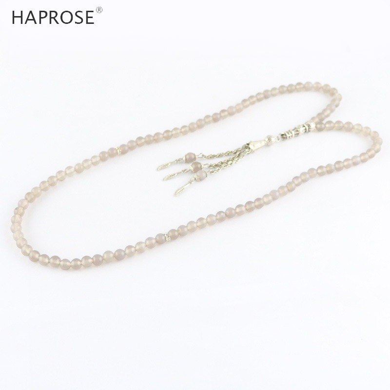 100% Natural Agate Prayer Bracelet Islamic Muslims Tasbih gr Agate Bracelet 99 beads 6-8-10mm Agate Necklace Memorial gift