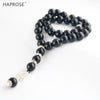 100% Natural Black Agate 33 Beads Muslim Prayer Bracelet 6-12mm Tasbih Ala Agate Men's Glitter Bracelet
