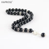 100% Natural Black Agate 33 Beads Muslim Prayer Bracelet 6-12mm Tasbih Ala Agate Men's Glitter Bracelet
