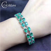 100% Natural Colombia emerald bracelet 24 pcs SI grade emerald bracelet for wedding 925 sterling silver emerald jewelry