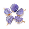 100% Natural Cure Crystal Pink Quartz Crystal Pendant 5pcs Crystal Irregular Stone Pendant Drusy Sliced Moon White Blue Crystal