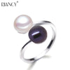 100% Natural Freshwater adjustable Double beads Ring Creative Ring for Women 925 Silver Pearl jewelry Decorative Gifts
