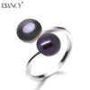100% Natural Freshwater adjustable Double beads Ring Creative Ring for Women 925 Silver Pearl jewelry Decorative Gifts
