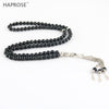 100% Natural Obsidian Prayer Bracelet Islamic Muslims Tabbih Allah Rosary obsidian Bracelet 99 Beads 6-10mm obsidian Necklace