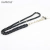 100% Natural Obsidian Prayer Bracelet Islamic Muslims Tabbih Allah Rosary obsidian Bracelet 99 Beads 6-10mm obsidian Necklace