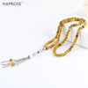 100% Natural Tea dragon agate tasbin Prayer Islamic Muslim tasbih Allah Rosary Pattern golden agate 99 beads 6-10mm necklace