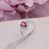 100% Natural Topaz Gemstone Rings For Women Fine Jewelry S925 Silver 8*6mm Oval Pink Adjustable Luxury Elegant Ring R-TO021