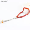 100% Natural agate Islamic Tasbih Allah Rosary Muslim bracelets 33 beads 6-10mm red agate stone tesbih Bracelet