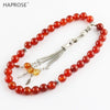 100% Natural agate Islamic Tasbih Allah Rosary Muslim bracelets 33 beads 6-10mm red agate stone tesbih Bracelet
