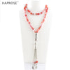 100% Natural agate Prayer Islamic Muslim tasbih Allah Rosary blue textured agate bracelets 99 beads 6-10mm red tassel necklace