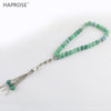 100% Natural agate bracelet Prayer Islamic Muslim tasbih Allah Rosary 33 beads green Weathered agate stone Bracelet 6-10mm