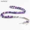 100% Natural agate weathering purple bracelets Prayer Islamic Muslim tasbih Allah Rosary purple agate necklace 99 beads 6-10mm